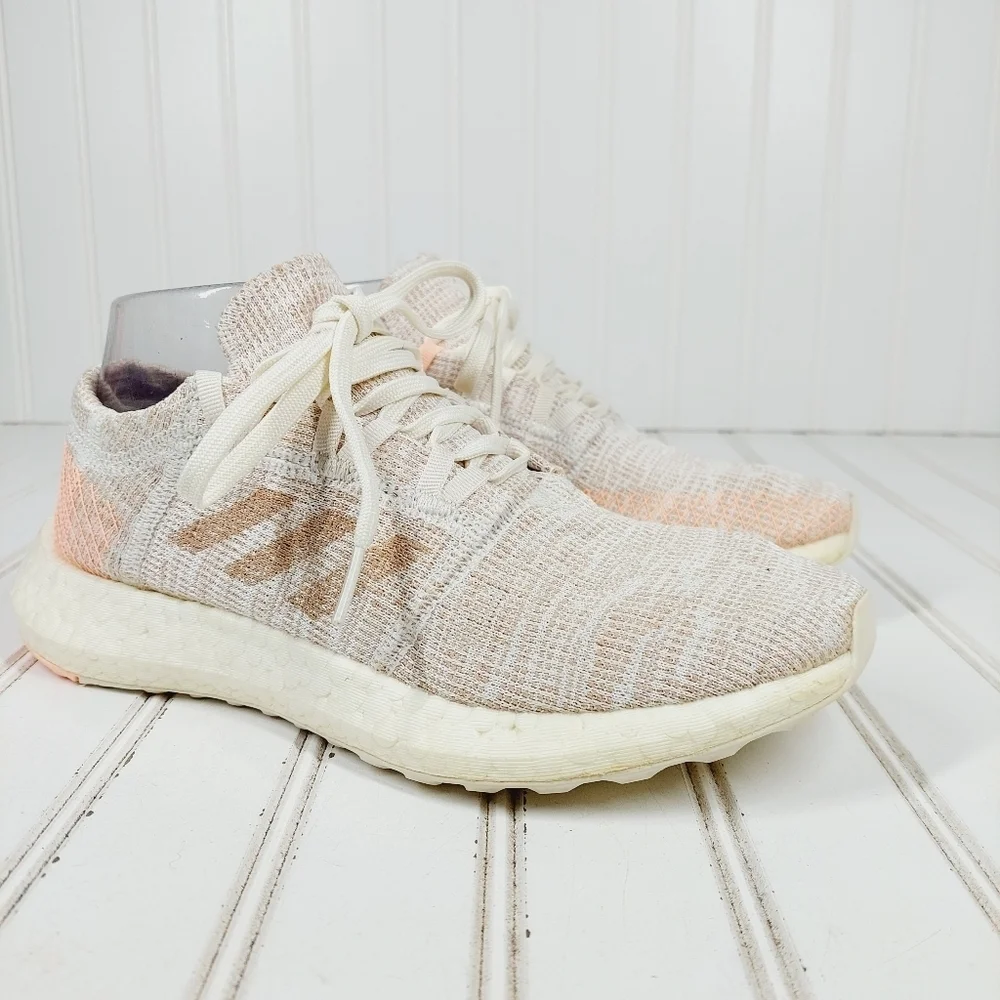 adidas Pureboost Go Gray Orange Athleisure Running Sneakers A66
